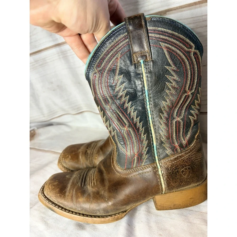 Ariat Youth 1.5 Brown‎ Western Boots Girls Boys Leather